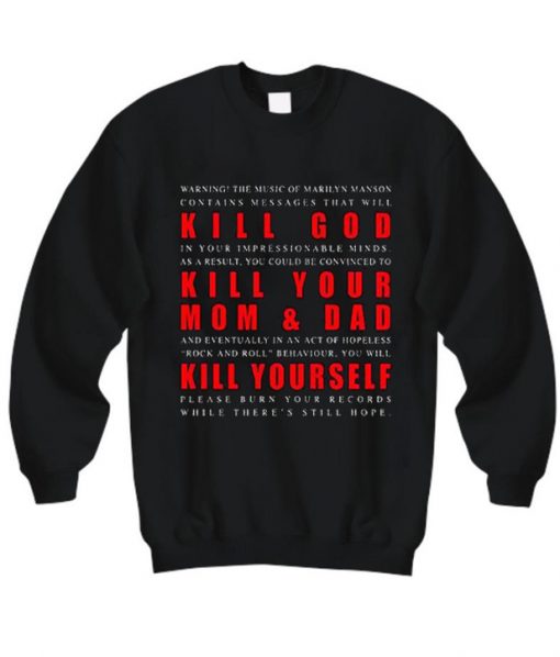 Marilyn Mansion Music Warning Sweatshirt