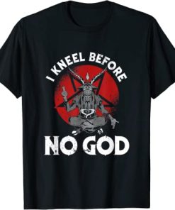 I Kneel Before No God Satanic Pentagram T-Shirt