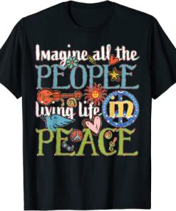 Imagine All The People Living Life In Peace Graphic T-Shirt