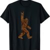 Rock On Bigfoot Sasquatch Loves Rock And Roll Sunglasses On T-Shirt