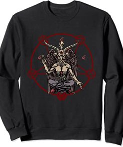 Satanic Pentagram 666 Baphomet Ritual Goth Sweatshirt