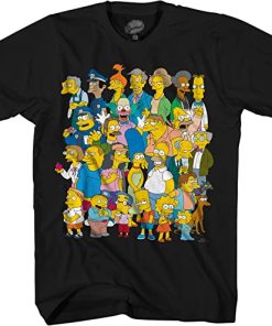 The Simpsons Springfield Group Montage Bart Homer T-Shirt