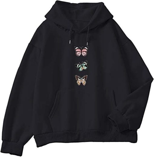 Butterfly Pattern Pullover Hoodie