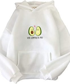 Cartoon Avocado Pattern You Complete Me Hoodie