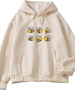 Cute Bee Pattern Pullover Hoodie