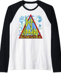 Def Leppard Pour Some Sugar On Me Raglan Baseball Tee