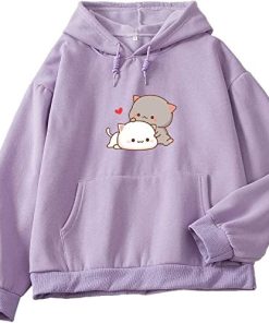 Kawaii Cartoon Cute Cat Graphic Casual Pullover Hoodie