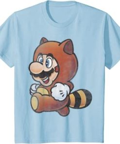 Nintendo Super Mario Tanooki Suit Vintage Graphic T-Shirt