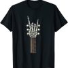 Rock On Guitar Neck - With A Sweet Rock & Roll Skeleton Hand T-Shirt