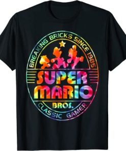 Super Mario Brick Break 85 Tie Dye Logo Graphic T-Shirt