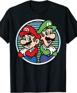 Super Mario Luigi Back To Back Graphic T-Shirt