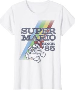 Super Mario Retro Rainbow Graphic T-Shirt