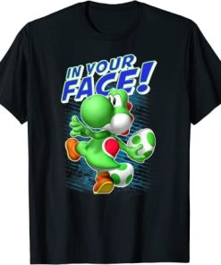 Super Mario Yoshi In Your Face Egg Throw Portrait T-Shirt