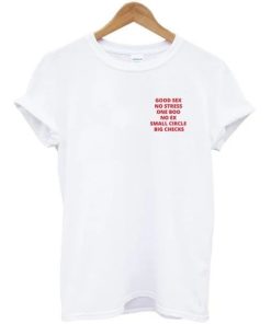 Good Sex No Stress One Boo No Ex Small Circle Big Checks Pocket Print T-shirt