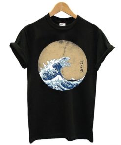 The Great Wave Off Kanagawa Godzilla T shirt