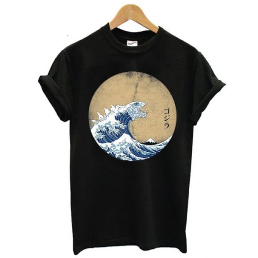 The Great Wave Off Kanagawa Godzilla T shirt