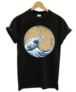 The great wave off Kanagawa Godzilla T shirt