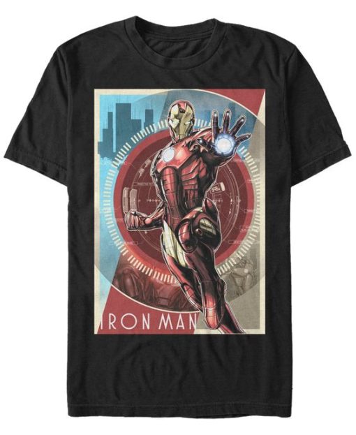 Iron Man Power Poster Short Sleeve T-Shirt